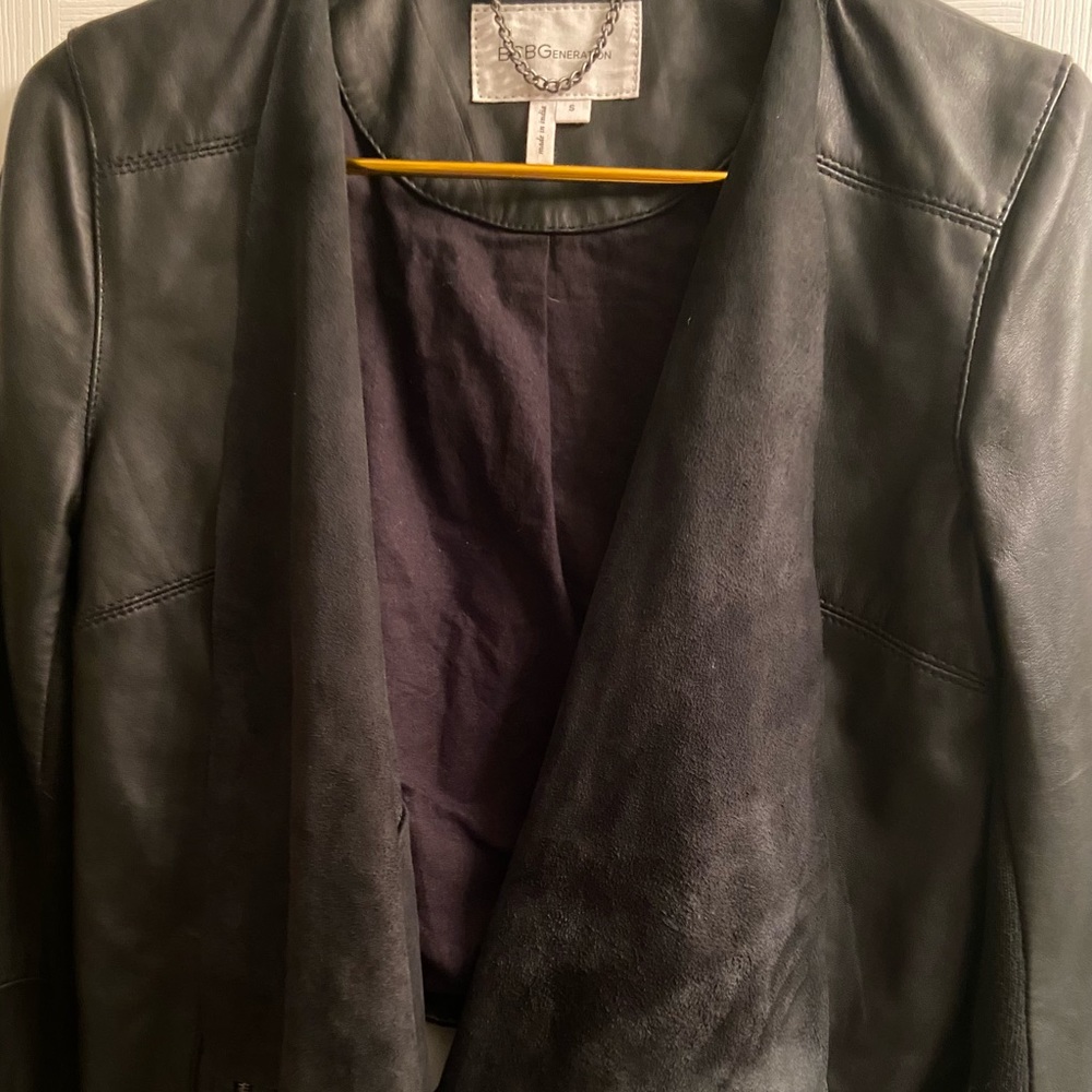 Bcbgeneration Drape Front Leather Jacket - image 3